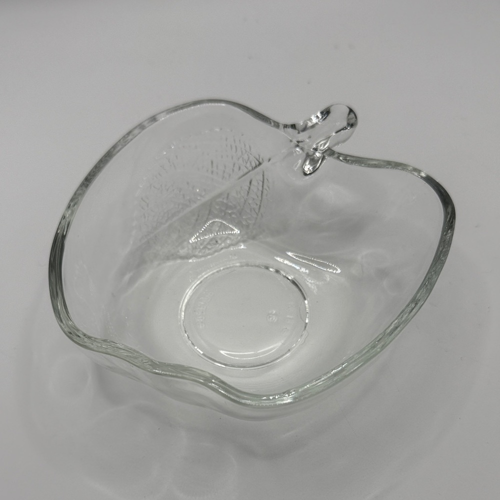 Clear Glass Apple-Shaped Bowl